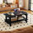 2-tier Coffee Table Irregular Center Table With Open Storage Shelf Cocktail Table-520824766