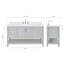 ARIEL Magnolia 60 Single Sink Bathroom Vanity with Top-865852694