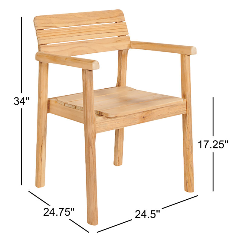 Modurn Outdoor Teak Dining Armchair