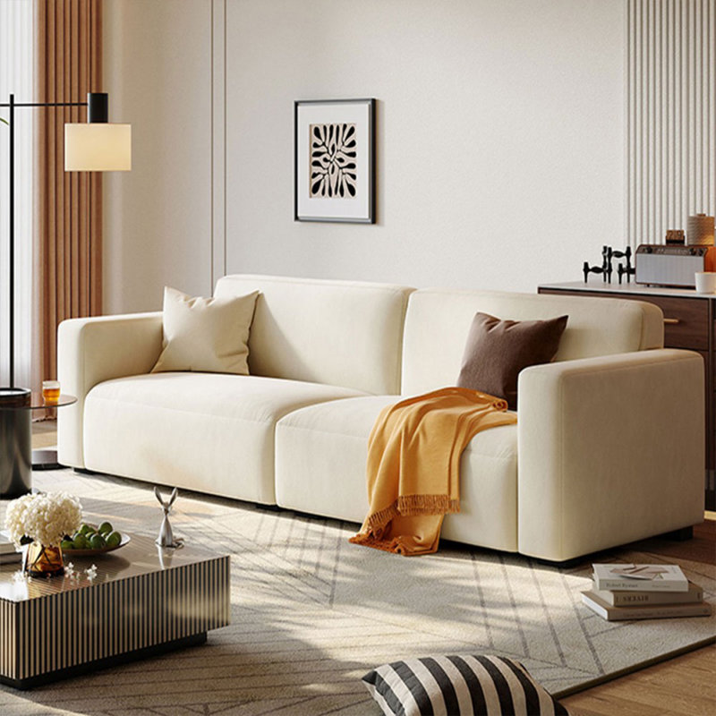 Beige Polyester Modular Sofa cushion Loveseat