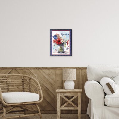 Bouquet "America" avec drapeau, estampe numérique, design par Nicole DeCamp