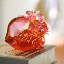LIULI Crystal, Peach Sculpture | Blessings in the Spring Breeze