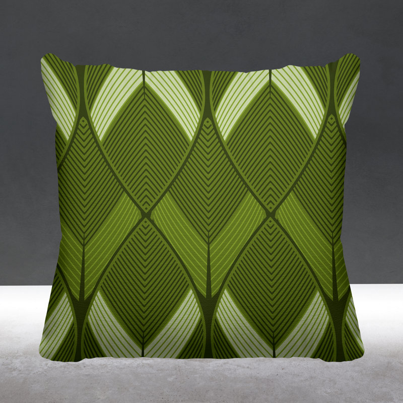 Coussin décoratif intérieur / extérieur Nora, L 15 po x H 15 po, Vert