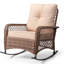 Chaise berçante d'extérieur en rotin avec coussin-646829750
