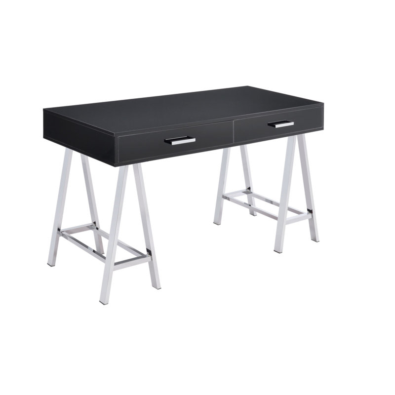 Bureau d'écriture Coleen, Noir / argenté