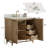 Fully Assembled Freestanding Single Sink Bathroom Vanity with Solid Wood Construction and Engineered White Top-1260033182