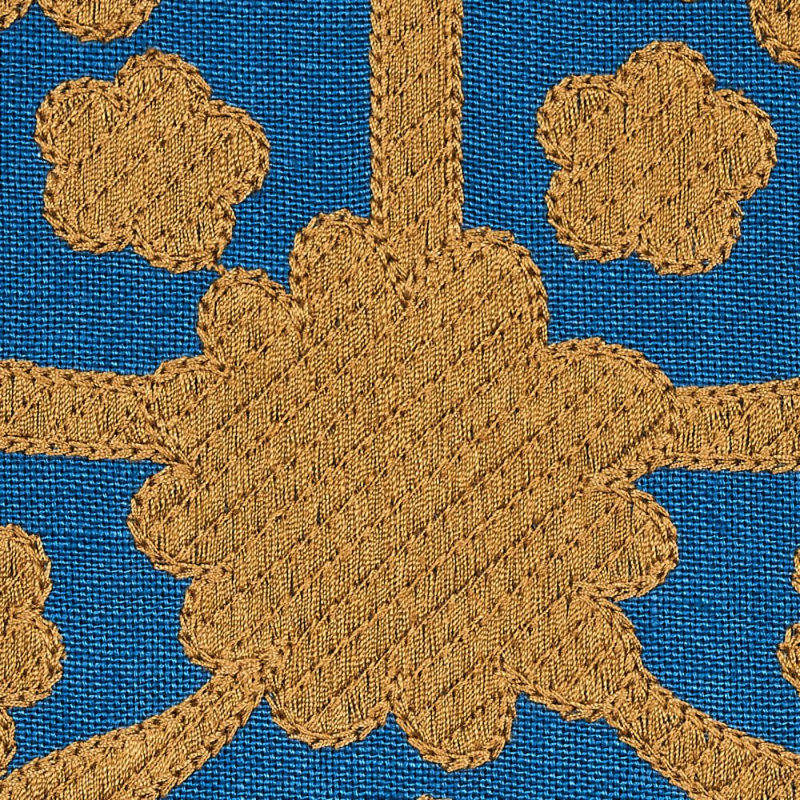 Tissu bohème cybèle, Bleu