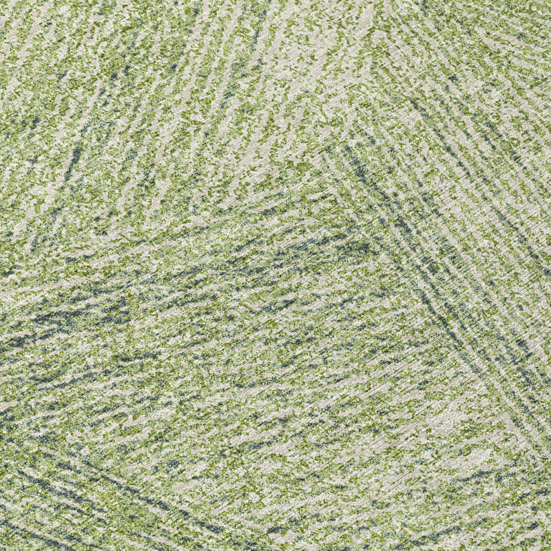 Aloe Green Synthetic Washable Rectangular Area Rug 46" x 30"