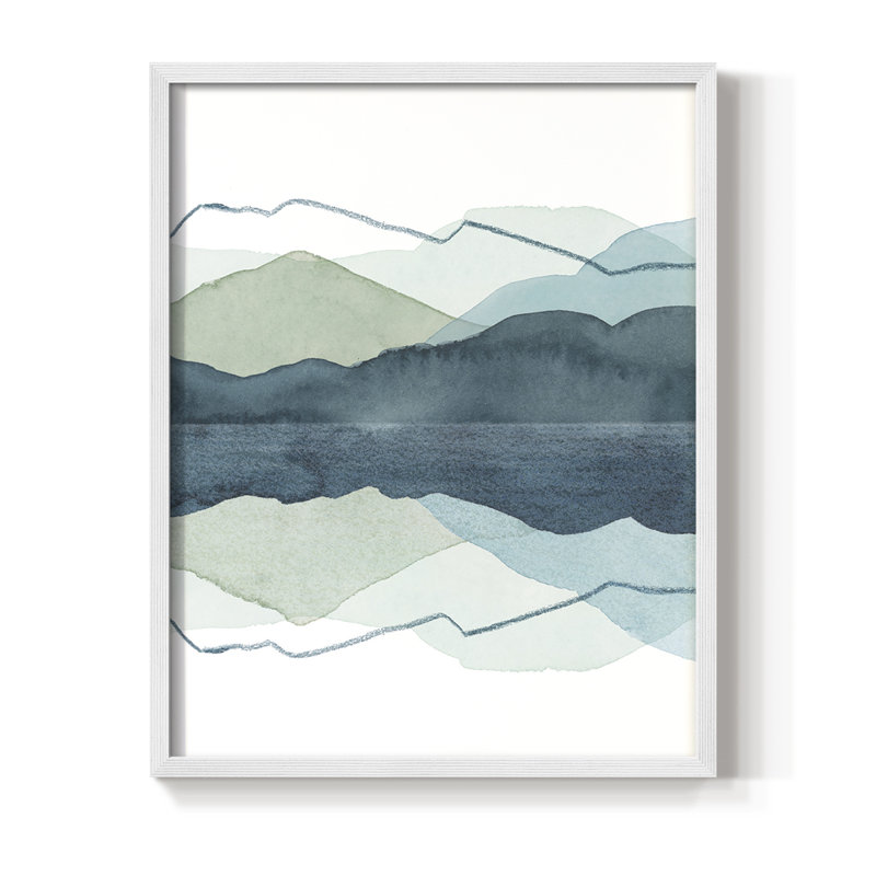 Reproduction encadrée de glaçons II - bois massif, Blanc, H 20 po x l 16 po