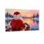 Noël, père Noël, bateau à rames, coucher de soleil, paysage d'hiver-1152425110