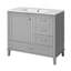 Meuble-lavabo moderne 36 po avec cadre en pin, 1 porte à fermeture douce et 3 tiroirs, armoire de rangement moderne-2005170513