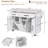 Kitchen Island with Trash Can Storage Cabinet, Kitchen Cart with Drop Leaf, Spice Rack, Towel Rack and Drawer, Rolling Kitchen Island on Wheels with Adjustable Shelf-129764692