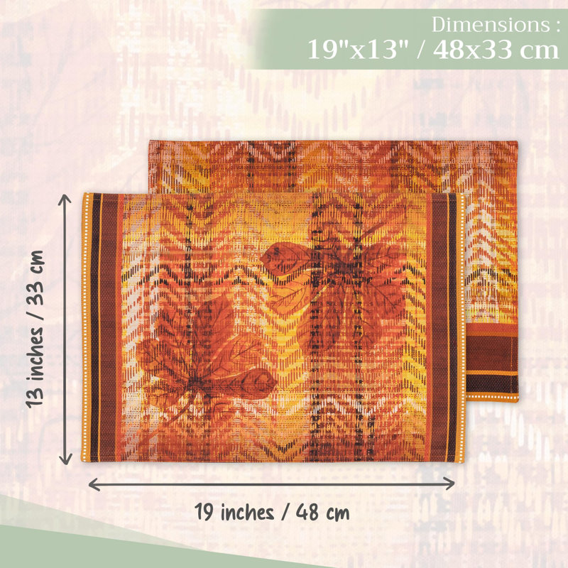Maison d'Hermine Lot de 4 napperons tartan Thanksgiving 100 % coton - 33 x 48 cm