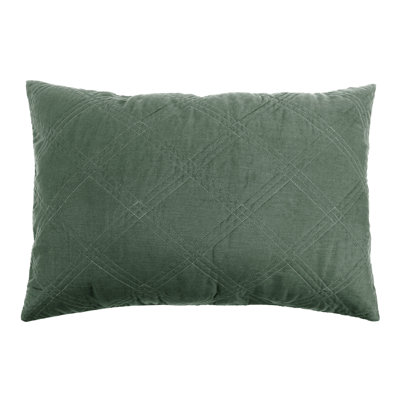 Washed Linen Forest Green King Quilted Sham