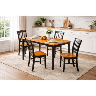 Weldy 4 - Person Solid Wood Top Four Leg Dining Set
