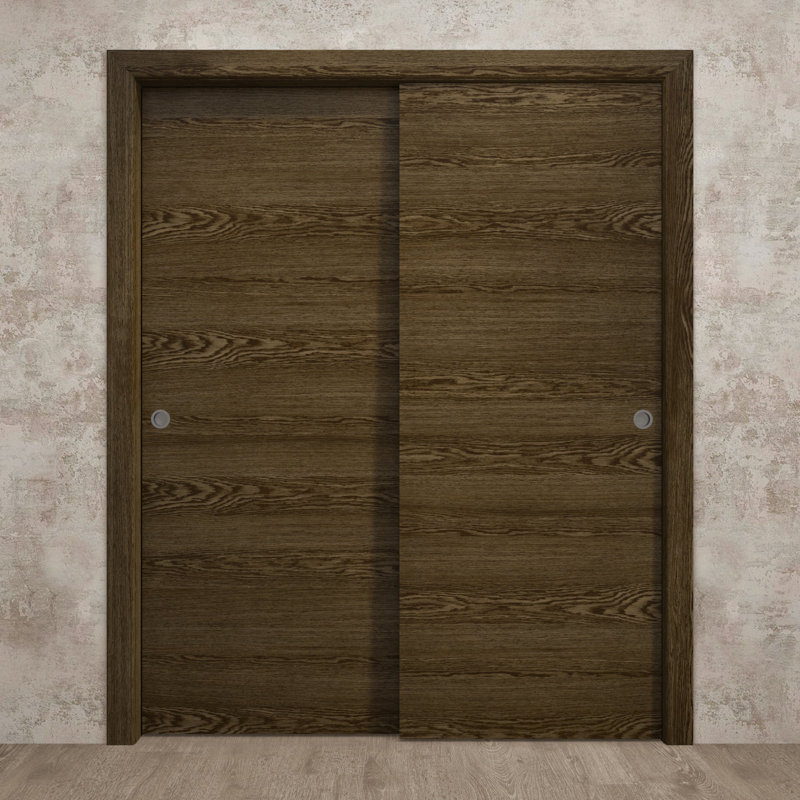 Slab Door Panel | Ego 5000 | Wood Veneer Doors | Pocket Closet Sliding Barn, 28'' x 80'', Marble Oak