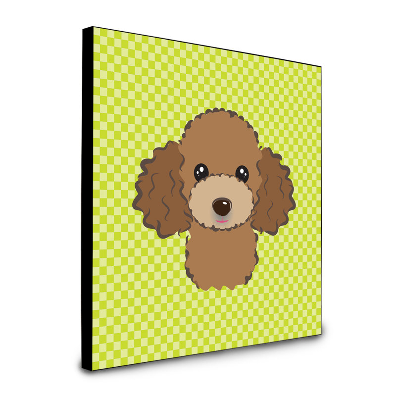 Panneau mural d’art Dungorbery, Vert, Brun Poodle