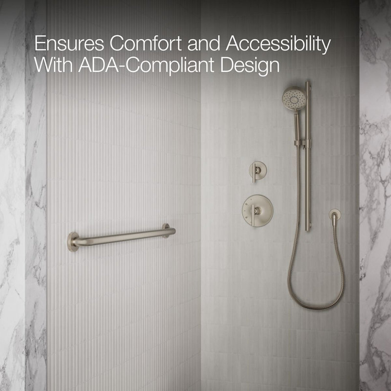 Contemporary Grab Bar, 36"W, Brushed Stainless