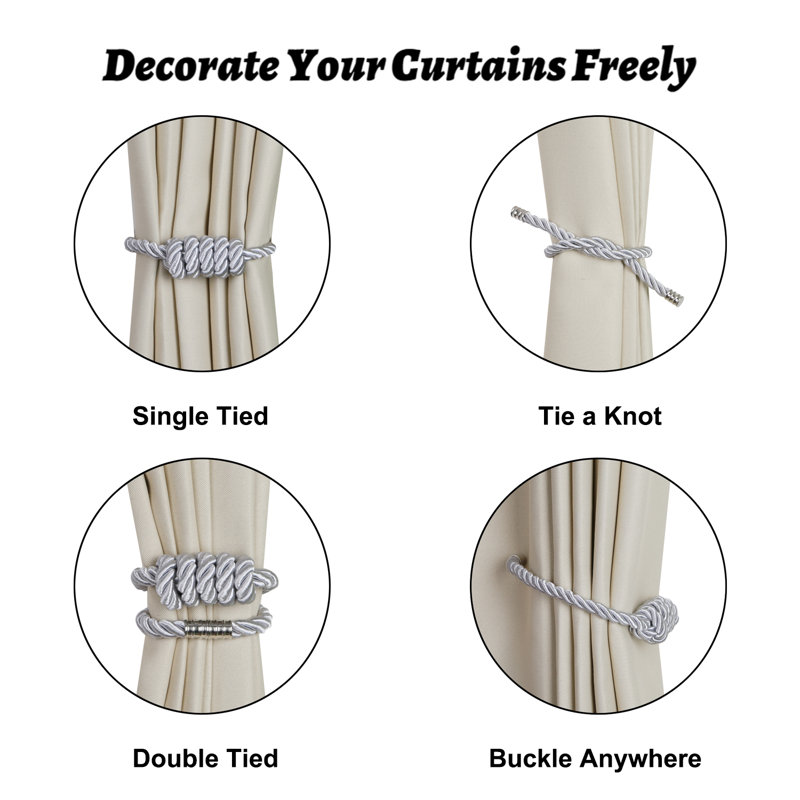 Rothsville Rayon Adjustable Curtain Tieback, Sliver