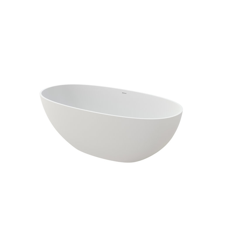 Baignoire de trempage profonde de 61 po en surface solide, aspect blanc mat élégant, contour, isolation avancée, surface luxueuse de style ultra et spa pour le trempage, avec caractéristique de conception, composite, facile