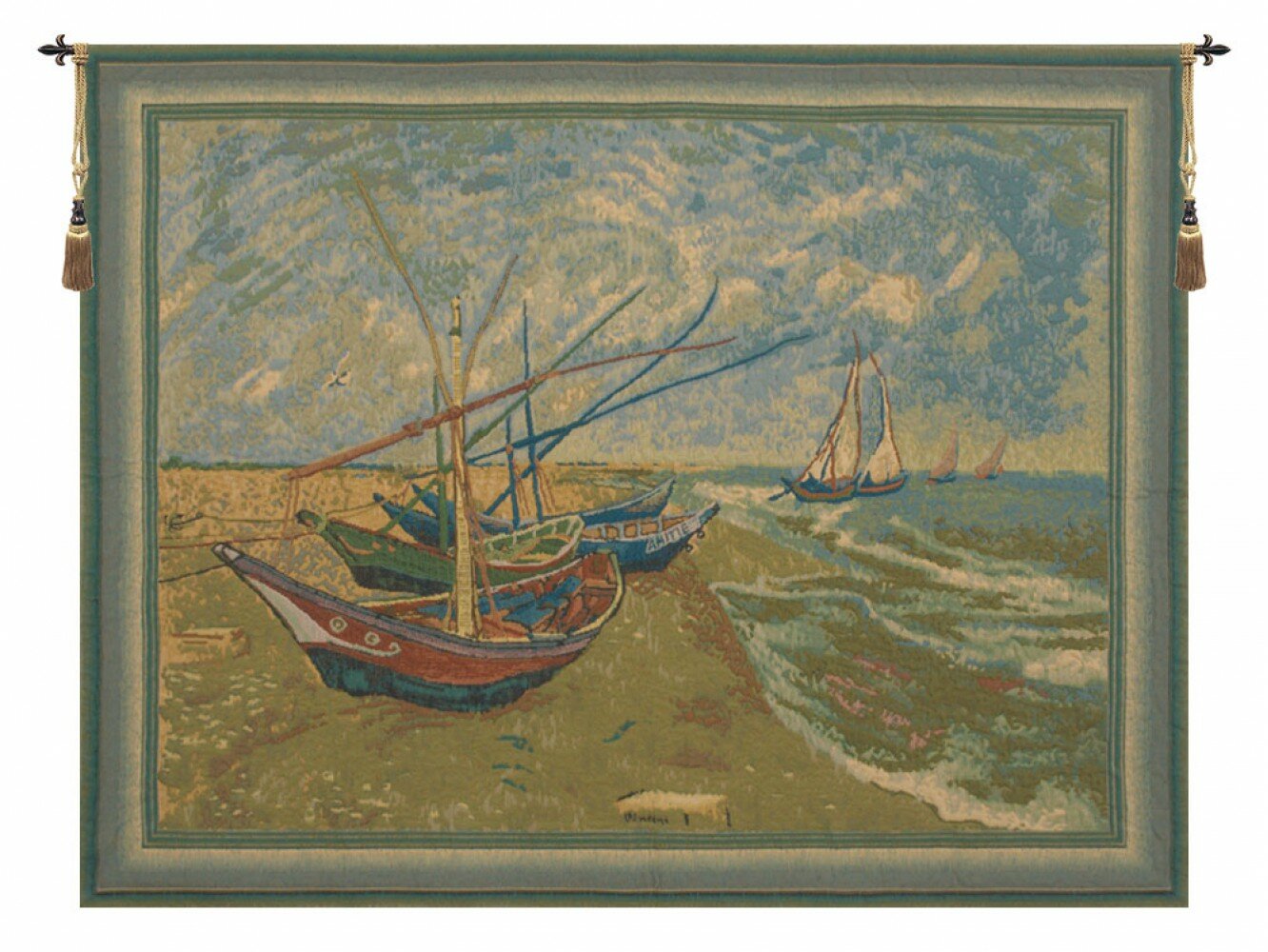 Van Goghs Fishing Boats Tapestry