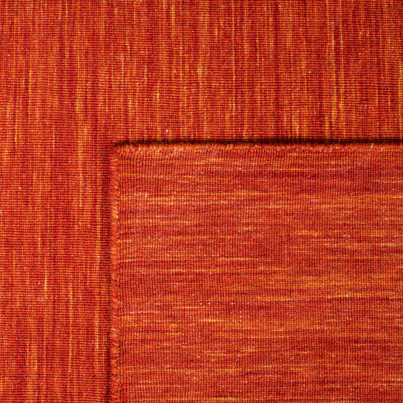 Kilim Hand Loomed Wool/Cotton Rug in Red/Rust, Rectangle 5' x 8'