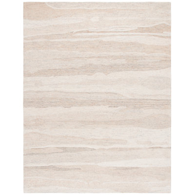 Moneak Ebony Hand Tufted Wool Pile Abstract Rug
