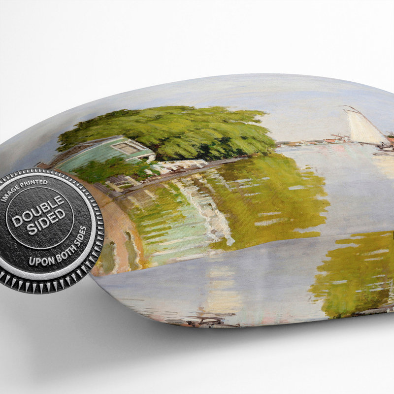 Houses On The Achterzaan Square Throw Cushion, 55cm H x 55cm W x 20cm D, Green Light Blue