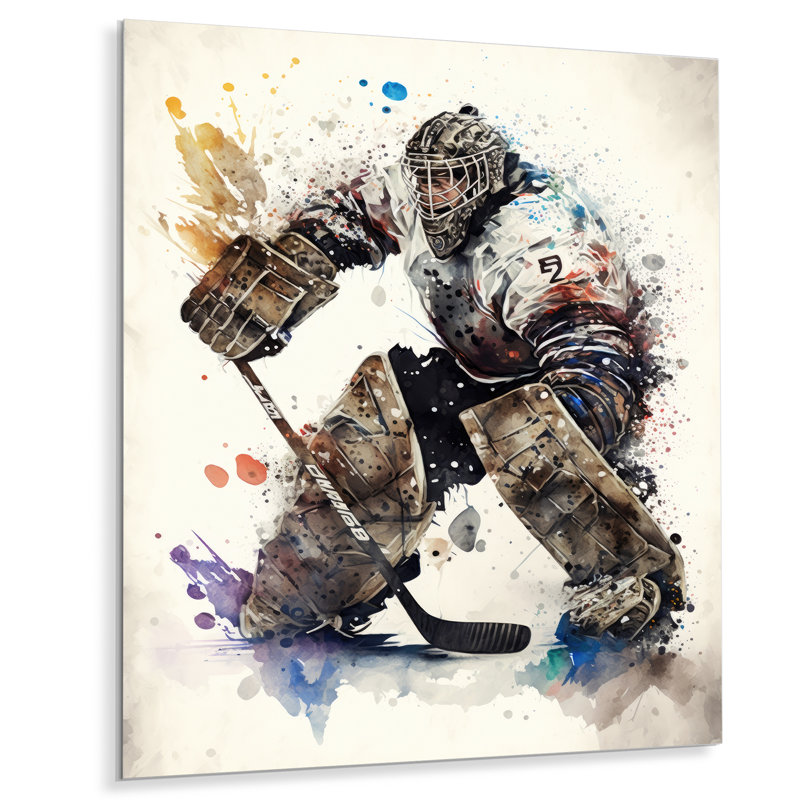 Hockey Gardien V - impression sans cadre sur métal, H 32 po x l 24 po x P 1 po