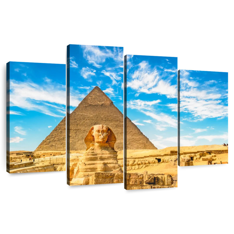 Sphinx et pyramide Adella, H 14 po x l 24 po