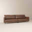 87" Mid-Century Modern Faux Leather 3-Person Sofa