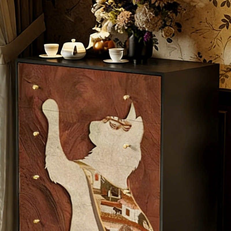 Armoire de rangement 5 tiroirs Modern Art, Noir