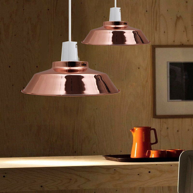 17.78cm H Metal Bowl Lamp Shade ( Screw On ) in Rose Gold