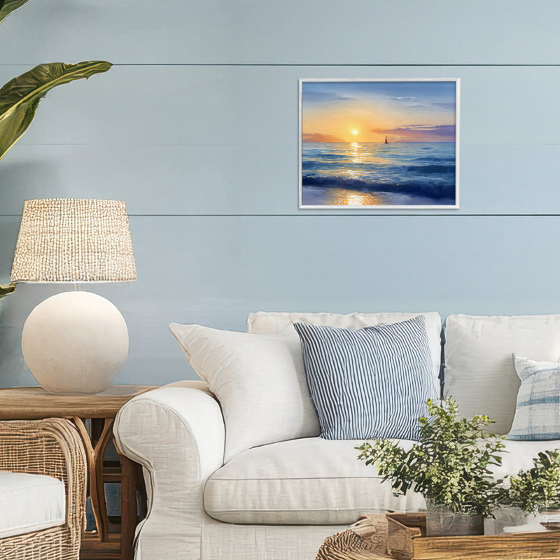 «Sails To The Sun at Sea», estampe numérique, design par Franklyn Gregory, 11 x 14, Coastal White Giclee Framed