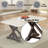 Romina White Marble Top & Weathered Espresso Finish Coffee Table