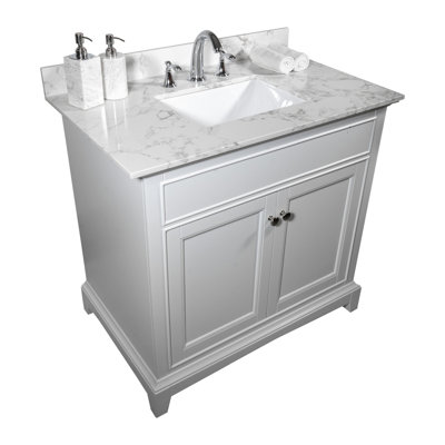 31" Marble Vanity Top With Ceramic Undermount Sink And Back Splash, Easy Installation, Charming Bathroom Look In Stone - Splash Stylish Long-lasting Decoration Appeal
