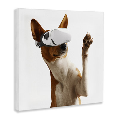 VR Gamer Dog Canvas, design by CAD Designs