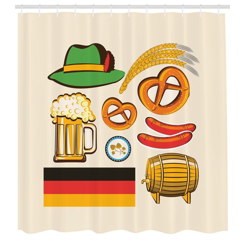 Dakota Fields German Shower Curtain Wheat Beer, 70''H x 69''W