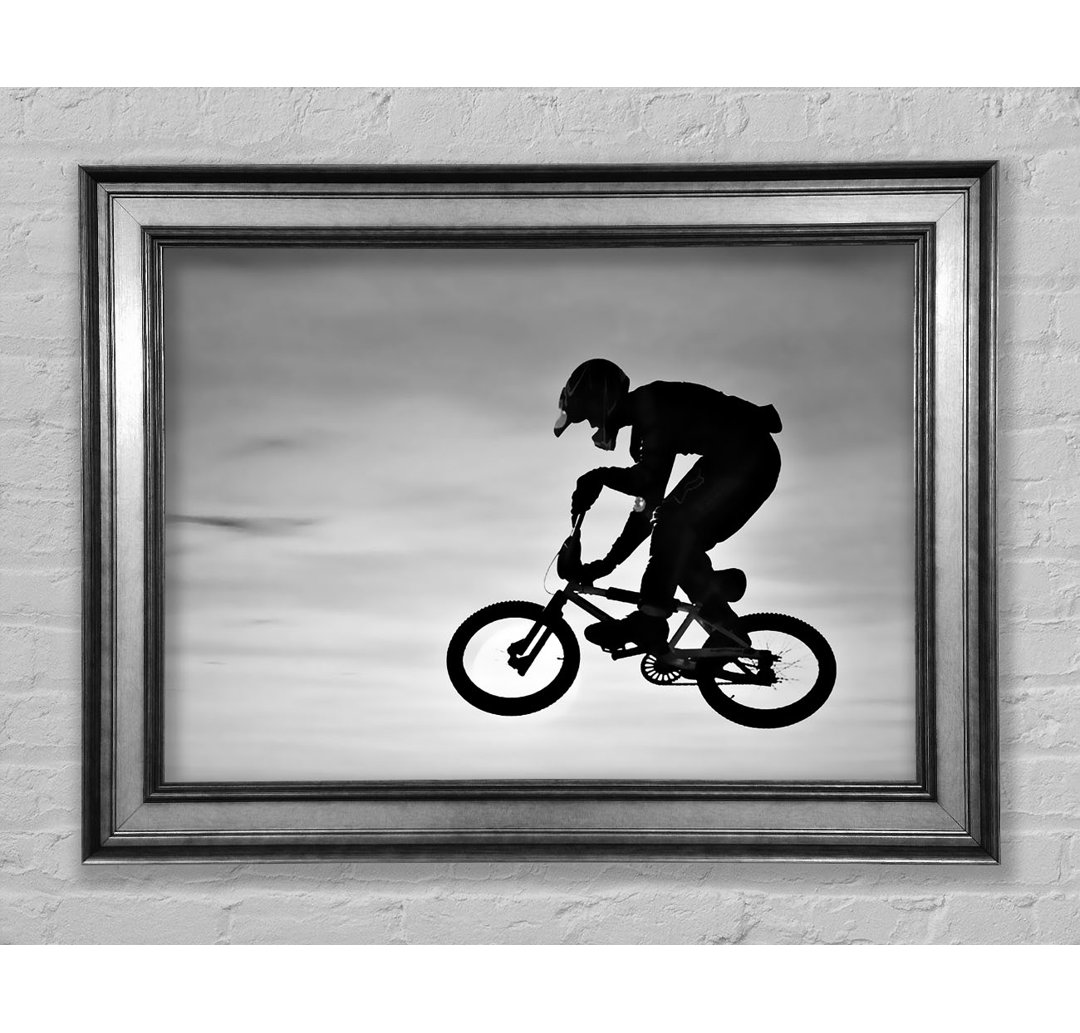 BMX Jump B N W - Einzelne Bilderrahmen Kunstdrucke