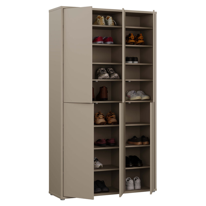 Sabih 26 Pair Shoe Storage Cabinet, 191.9cm H x 109.2cm W x 34.9cm D, Grey