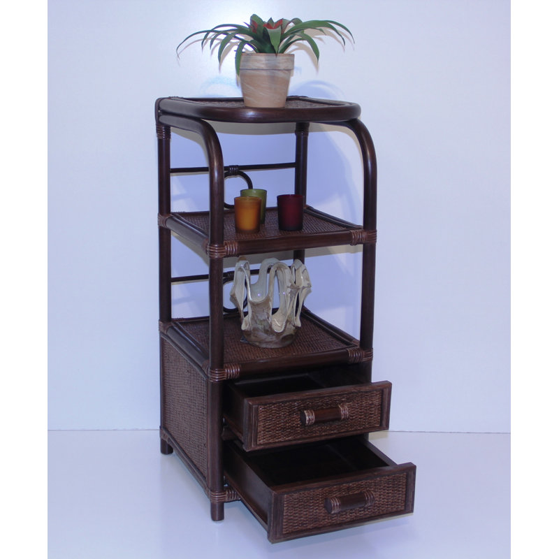 2 - Drawer End Table, Dark Brown