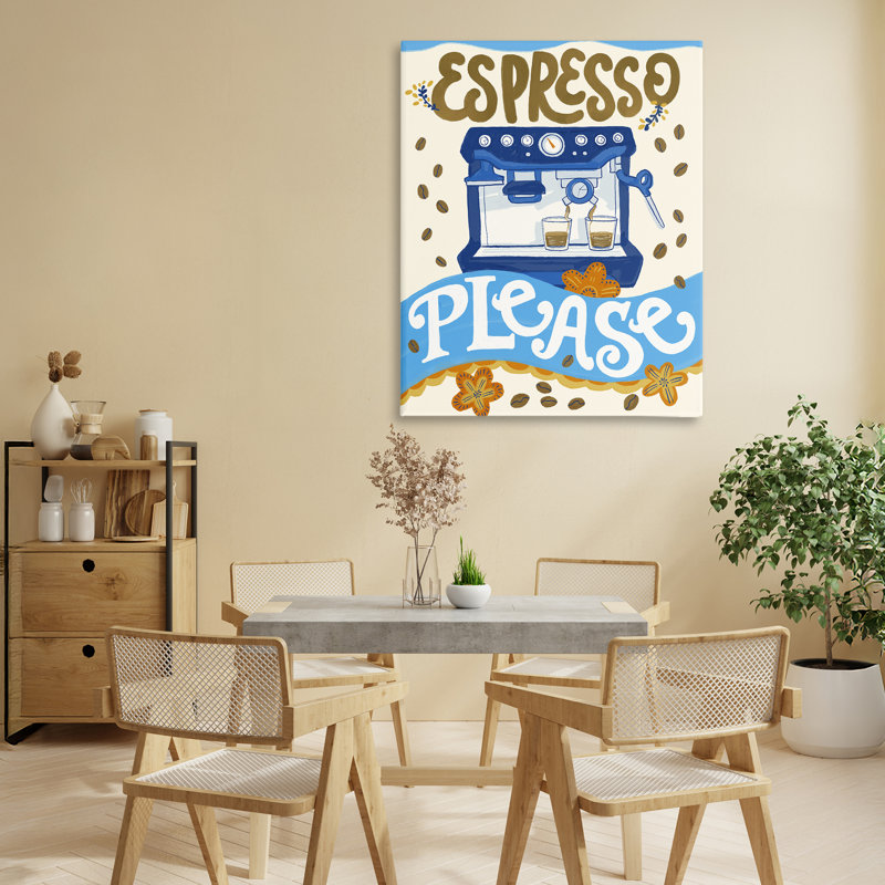 Toile espresso «Veuillez fantaisiste», conception par Connie Summers, H 30 po x l 24 po