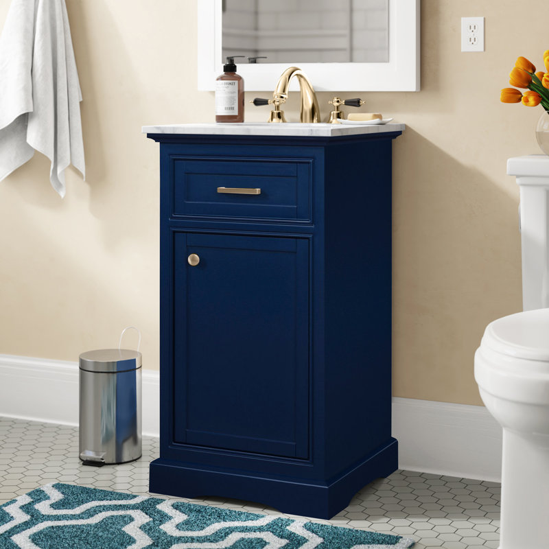 Meuble-lavabo simple 19 po Hermes, Bleu