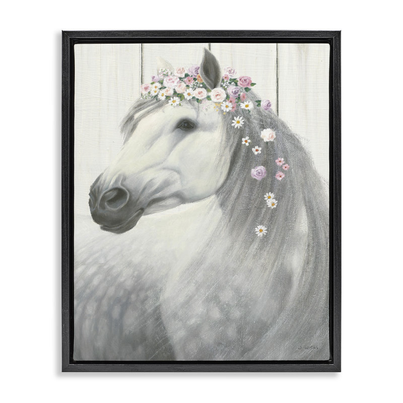 «Spirit Stallion Horse» par James Wiens, Cadre flottant noir de jais, H 17 po x l 21 po