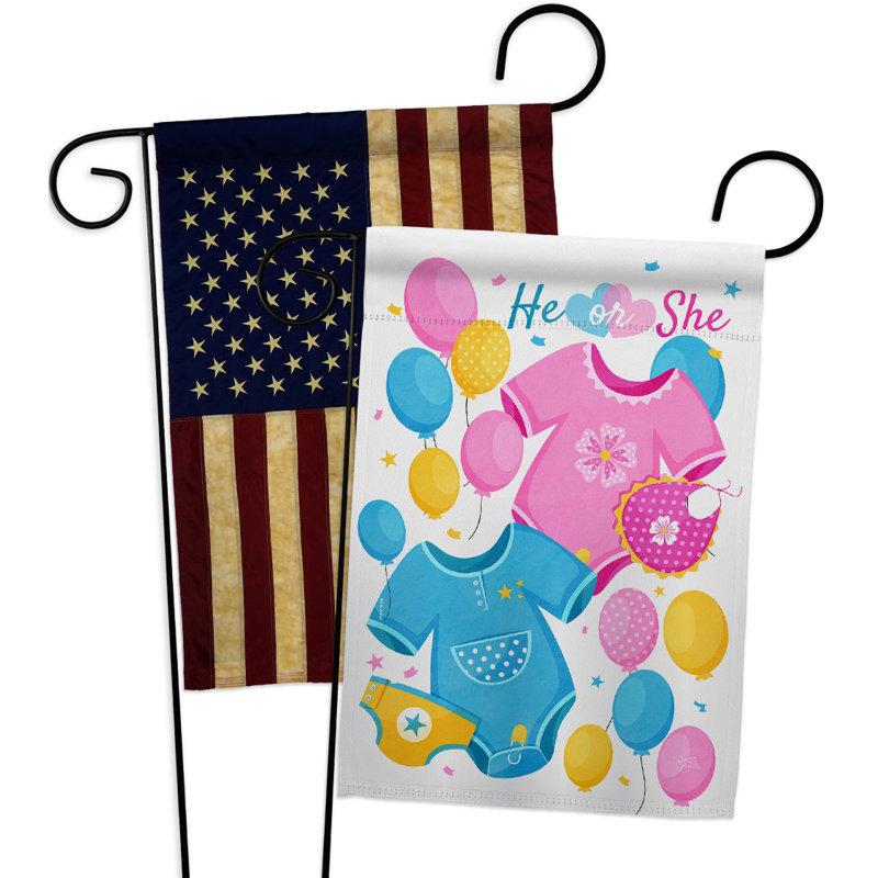 Drapeau de jardin 2 côtés en polyester 18,5 po x 13 po
