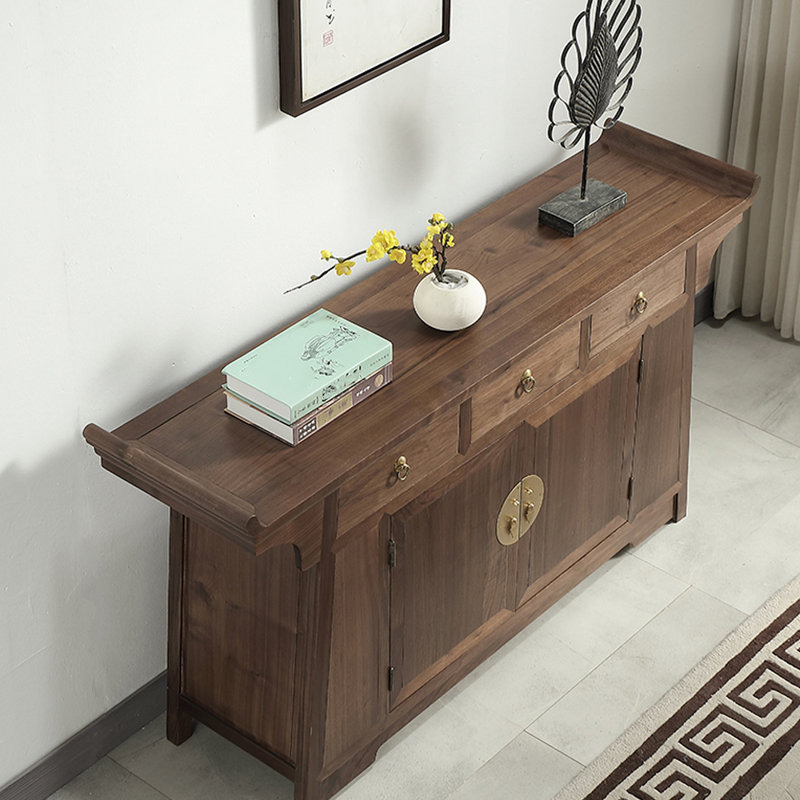Solid Old  Elm Wood Console Cabinet, Original Wood 