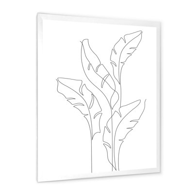 «Abstract One Line of Banana Leaves on White», reproduction d'art sur toile