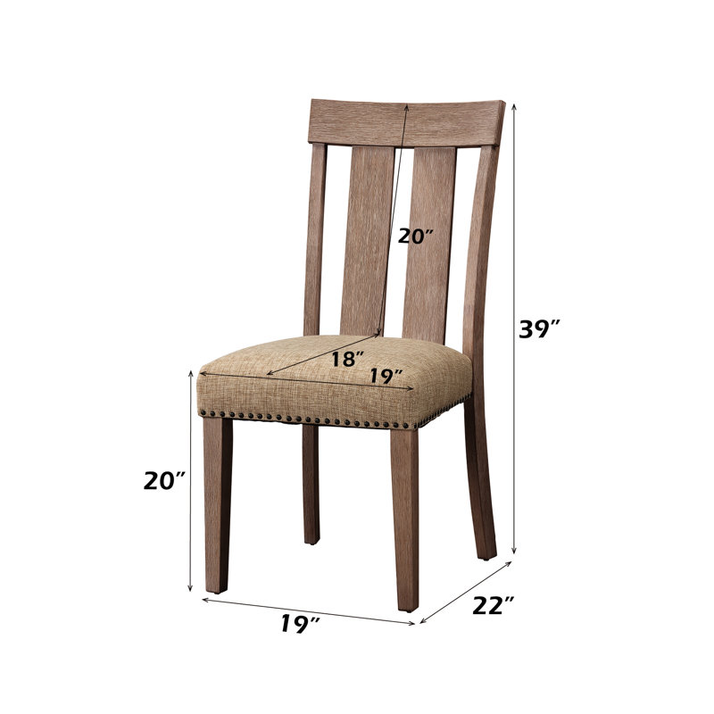 2 chaises - Tissu confortable, finition érable, chaises en tissu à haut dossier (de 2)