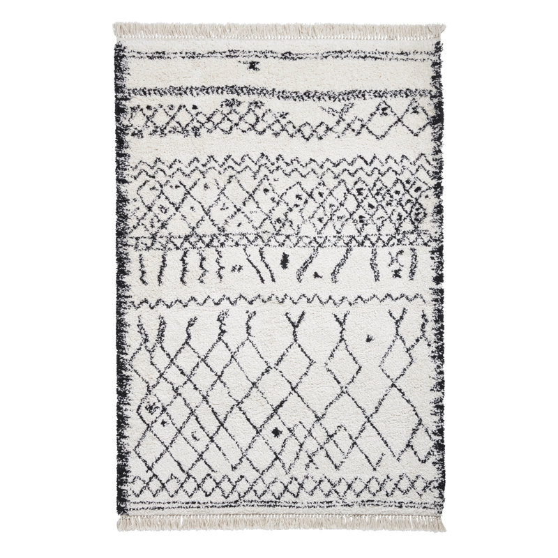 Bolles area rug Machine Woven Rectangle Black/White, Rectangle 160 x 230cm