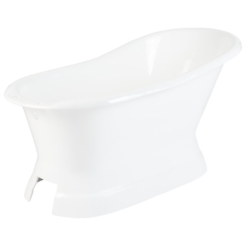 Socorro 60" Cast Iron Soaking Freestanding Tub with Pre-Drilled Overflow Hole - Less Drain